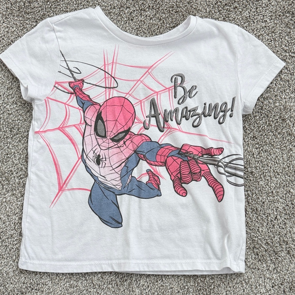 Marvel Spider-Man White and Pink Kids T-Shirt